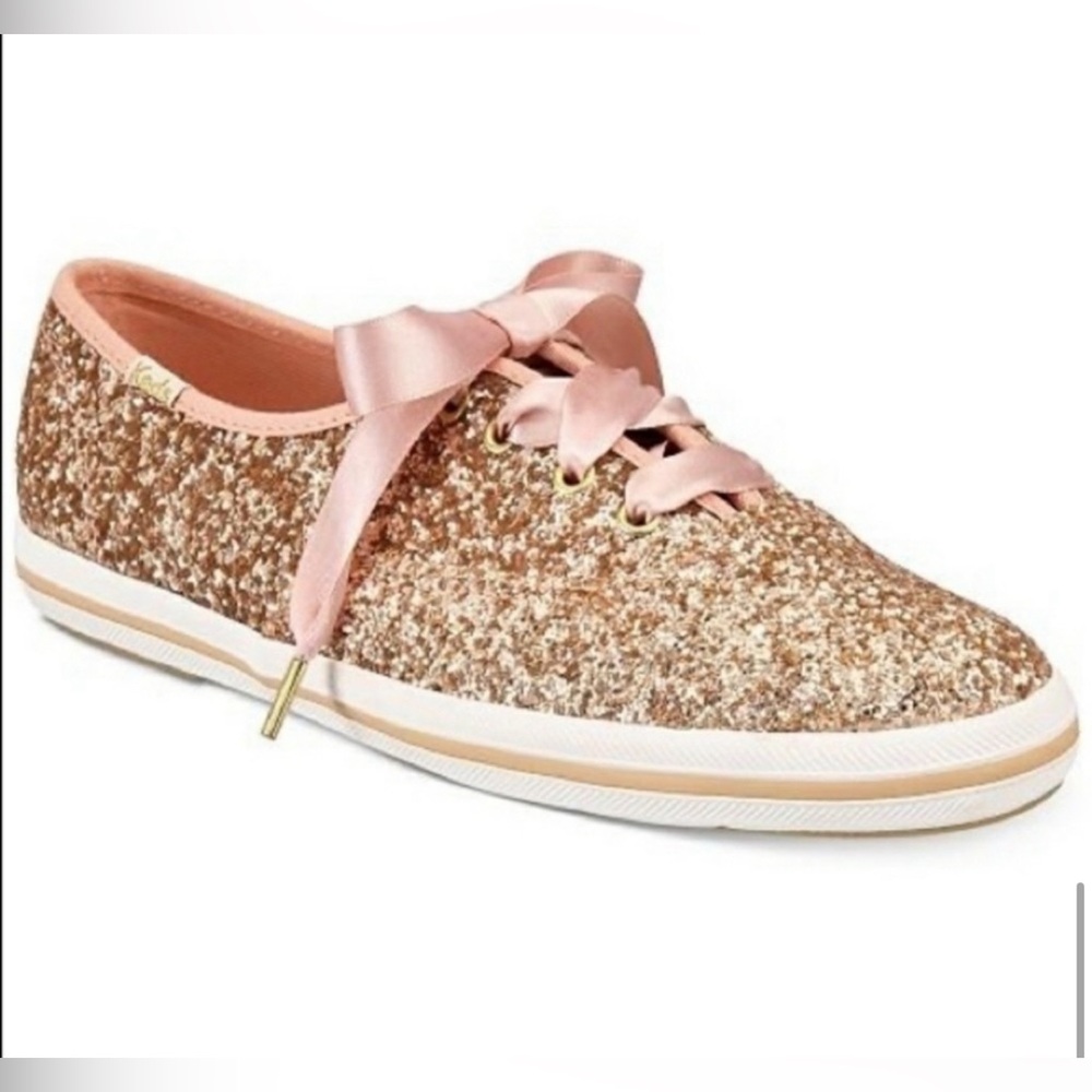 Keds X Kate Spade New York | Glitter Sneakers, Rose Gold, Sz 8